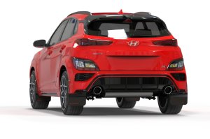 Hyundai Kona Mud Flap Kit - Rally Armor - UR Black with Grey Logo - Black - `22-`23